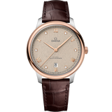 40 mm, steel - Sedna™ gold on leather strap