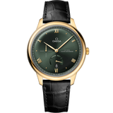 41 mm, yellow gold on leather strap