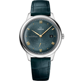 41 mm, steel on leather strap