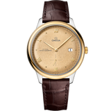 41 mm, steel - yellow gold on leather strap