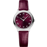 27.5 mm, steel on leather strap