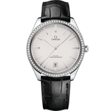 40 mm, steel on leather strap