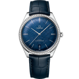 40 mm, steel on leather strap