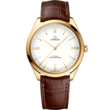 40 mm, yellow gold on leather strap