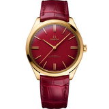 40 mm, yellow gold on leather strap