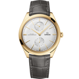 40 mm, yellow gold on leather strap