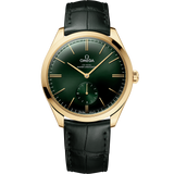 40 mm, yellow gold on leather strap