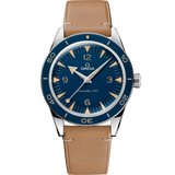 41 mm, steel on leather strap