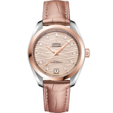 34 mm, steel - Sedna™ gold on leather strap