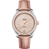 34 mm, steel - Sedna™ gold on leather strap
