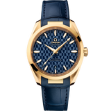 38 mm, yellow gold on leather strap