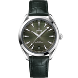 41 mm, steel on leather strap