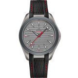 41 mm, titanium on rubber strap
