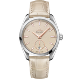 38 mm, steel on leather strap