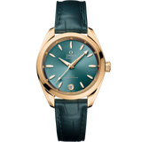 34 mm, Moonshine™ gold on leather strap