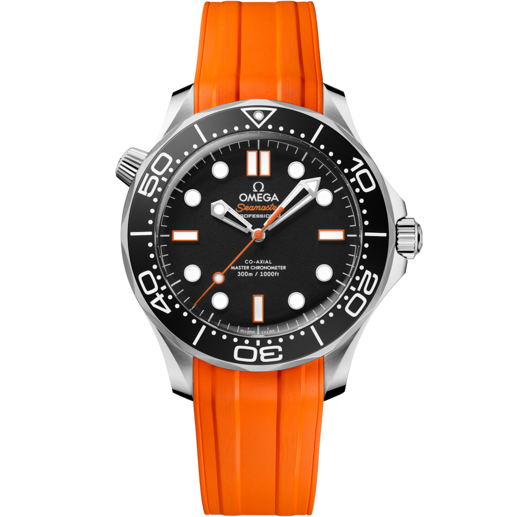 Omega 42 mm, steel on rubber strap 21032422001006