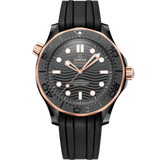 43.5 mm, black ceramic on rubber strap