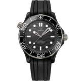 43.5 mm, black ceramic on rubber strap