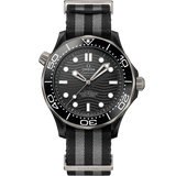 43.5 mm, black ceramic on NATO strap