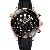 44 mm, steel - Sedna™ gold on rubber strap