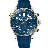 44 mm, steel - yellow gold on rubber strap