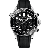 44 mm, steel on rubber strap