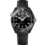 39.5 mm, black ceramic on rubber strap