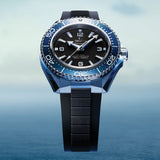 Omega 42 mm, steel on rubber strap 21732422101002