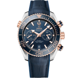 45.5 mm, steel - Sedna™ gold on leather strap with rubber lining