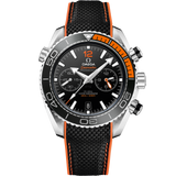 45.5 mm, steel on rubber strap