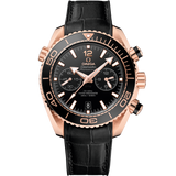 45.5 mm, Sedna™ gold on leather strap with rubber lining