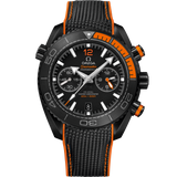 45.5 mm, black ceramic on rubber strap