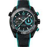 45.5 mm, black ceramic on rubber strap