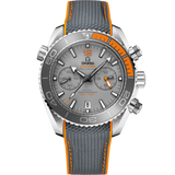 45.5 mm, titanium on rubber strap