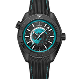 45.5 mm, black ceramic on rubber strap