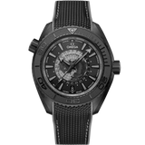 45.5 mm, black ceramic on rubber strap