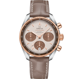 38 mm, steel - Sedna™ gold on leather strap
