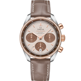 38 mm, steel - Sedna™ gold on leather strap