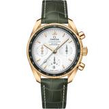 38 mm, yellow gold on leather strap