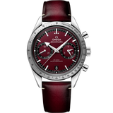 40.5 mm, steel on leather strap