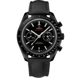 44.25 mm, black ceramic on coated nylon fabric strap with foldover clasp