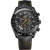 44.25 mm, black ceramic on rubber strap