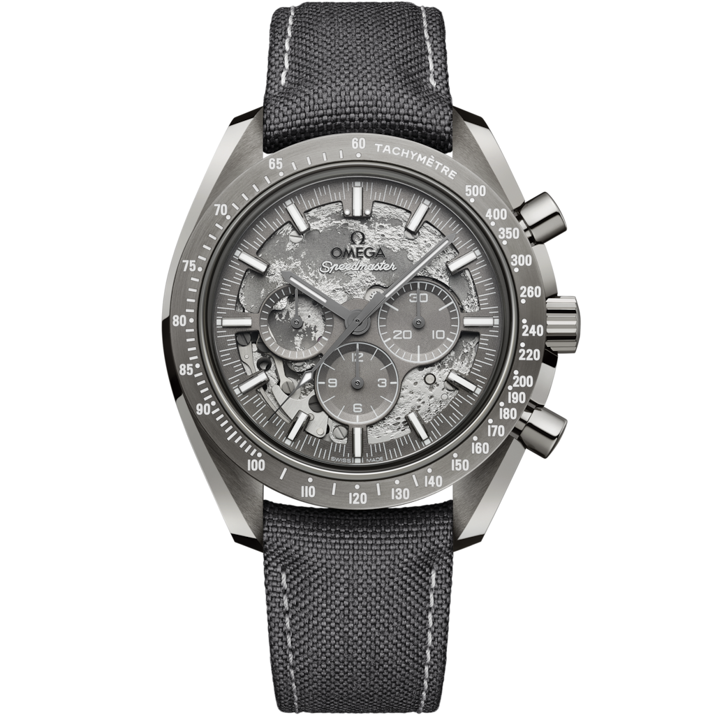 Omega 44.25 mm, grey ceramic on coated nylon fabric strap 31092445006001