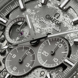 Omega 44.25 mm, grey ceramic on coated nylon fabric strap 31092445006001