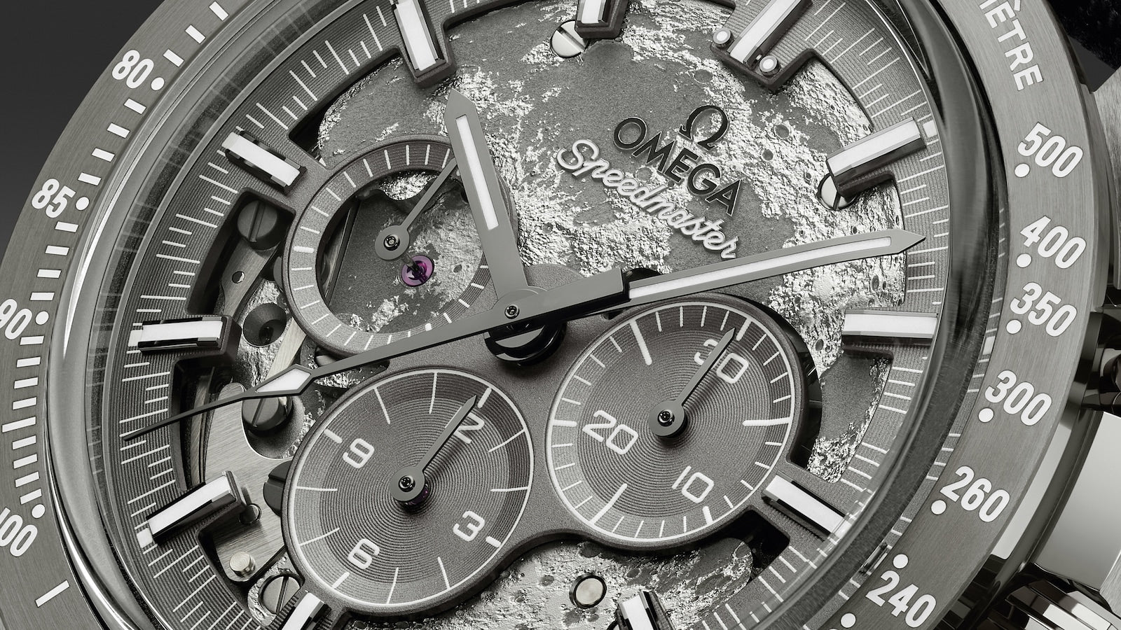 Omega 44.25 mm, grey ceramic on coated nylon fabric strap 31092445006001