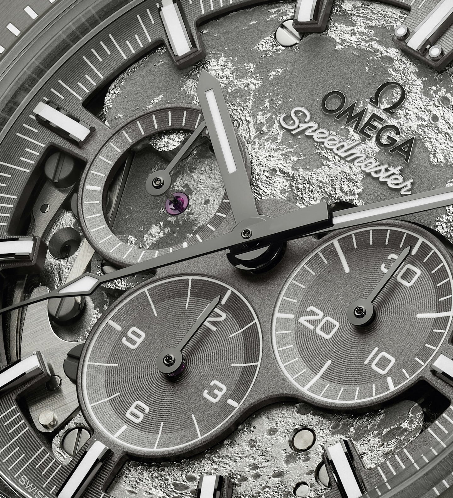Omega 44.25 mm, grey ceramic on coated nylon fabric strap 31092445006001