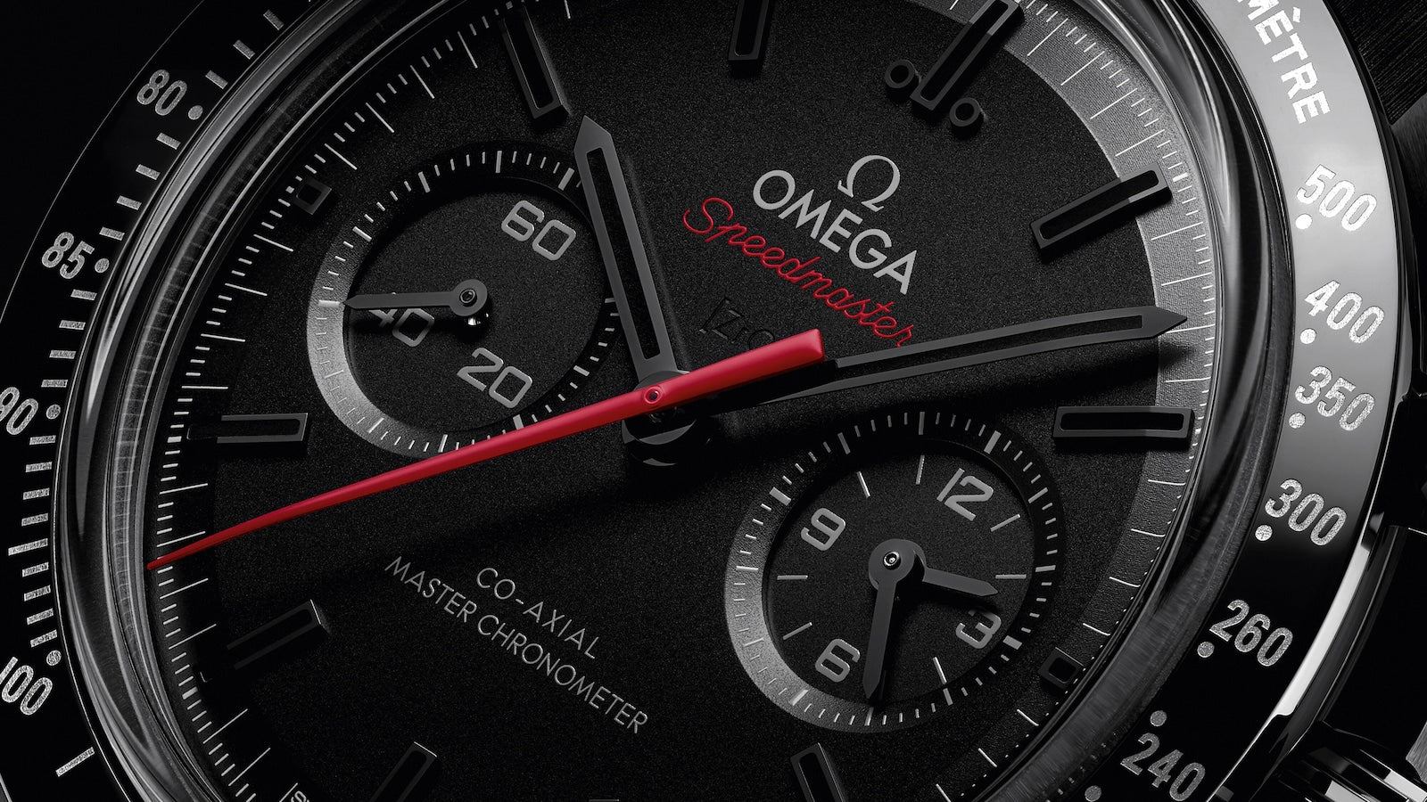 Omega 44.25 mm, black ceramic on rubber strap 31092445101001