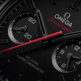 Omega 44.25 mm, black ceramic on rubber strap 31092445101001