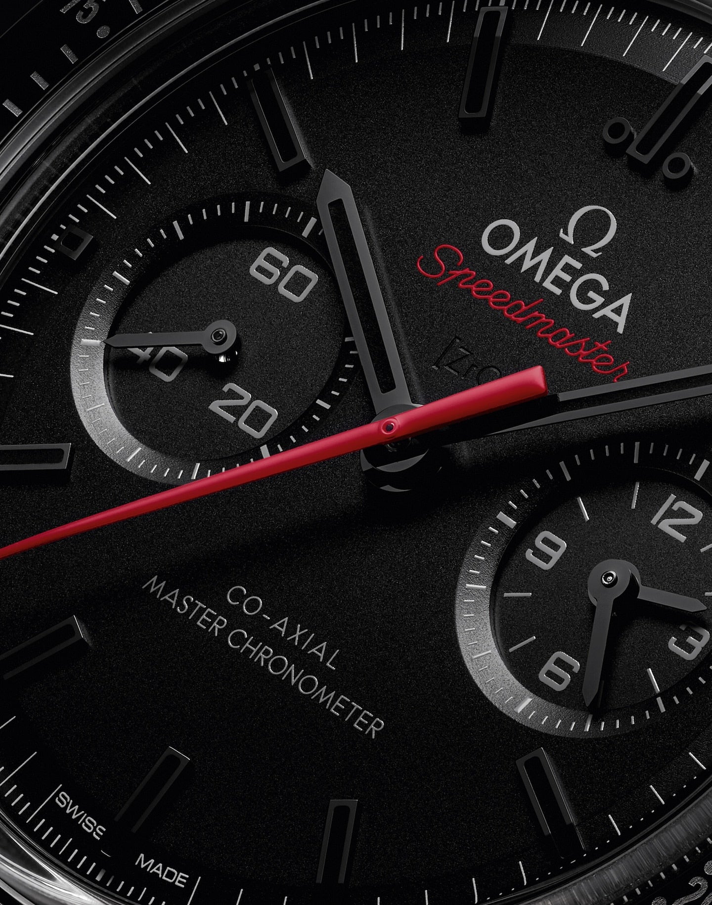 Omega 44.25 mm, black ceramic on rubber strap 31092445101001