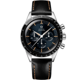 39.7 mm, steel on leather strap